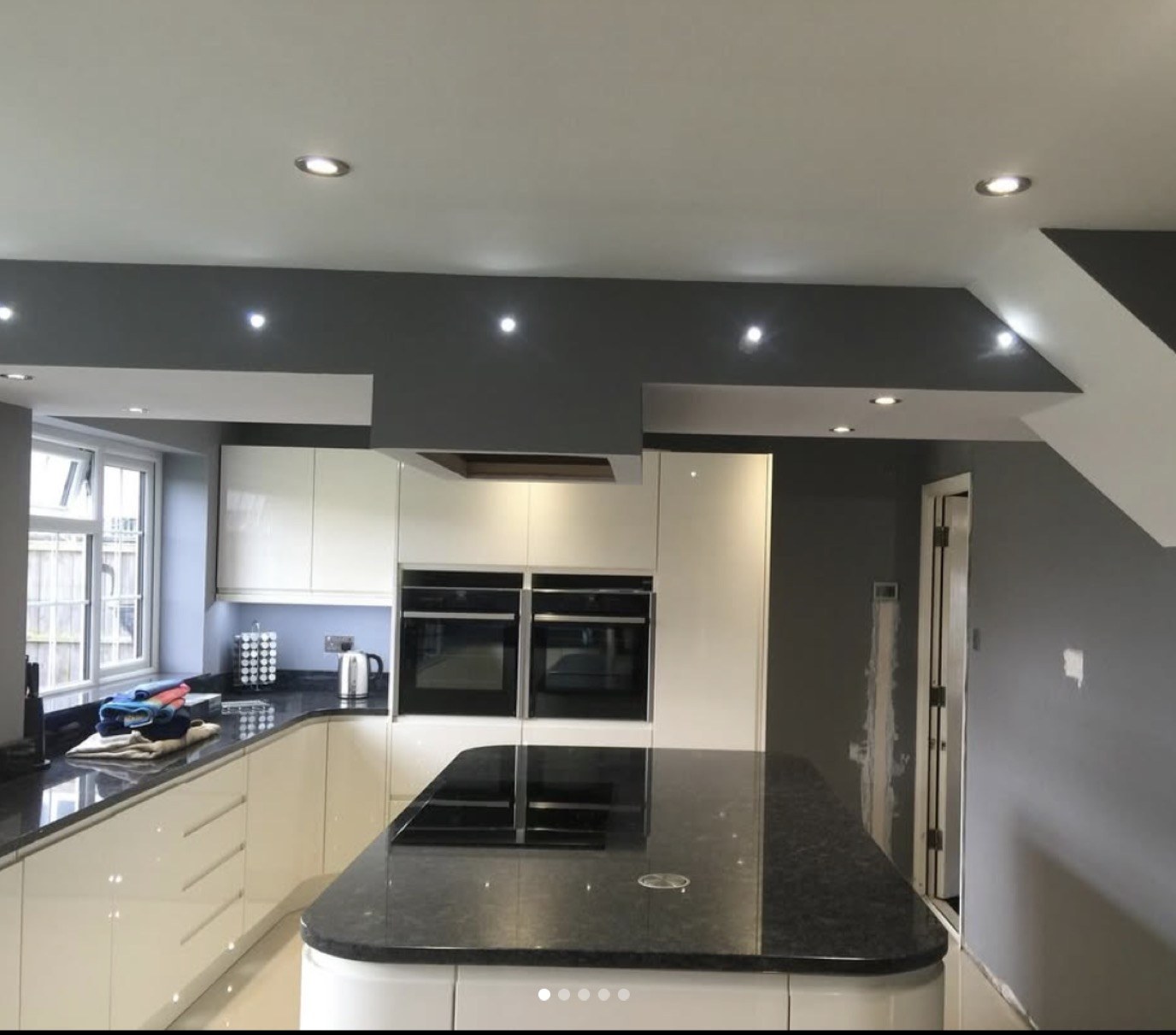 Recessed feature downlighting in a kitchen